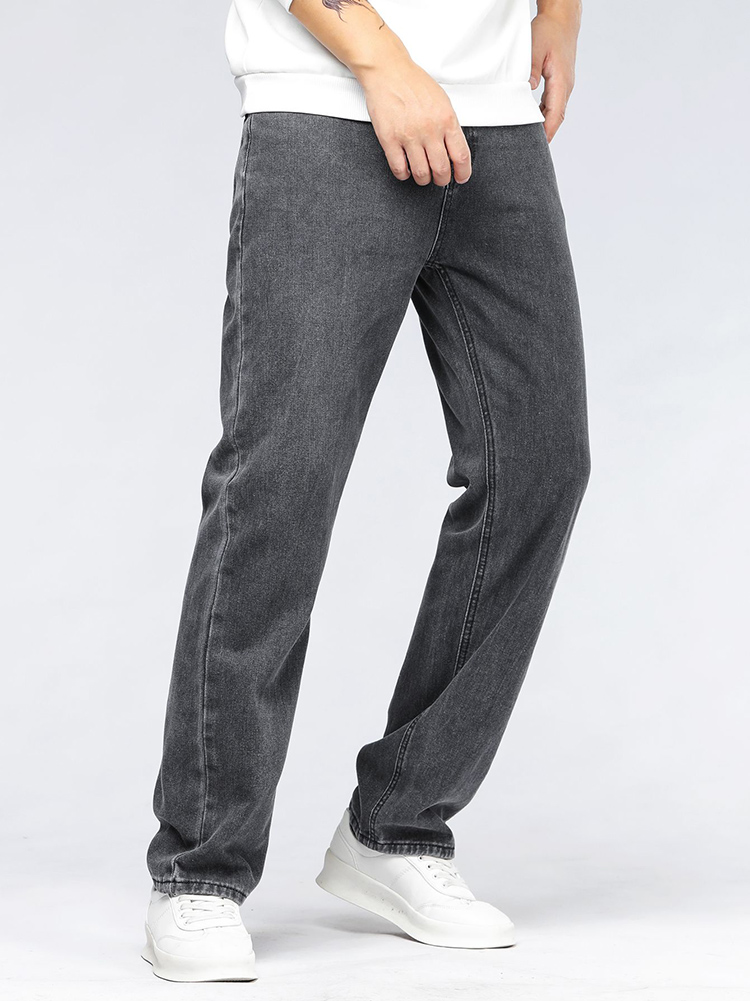 Men'S Fashion Grey Jeans - Jeans Larghi da Uomo in Stile
