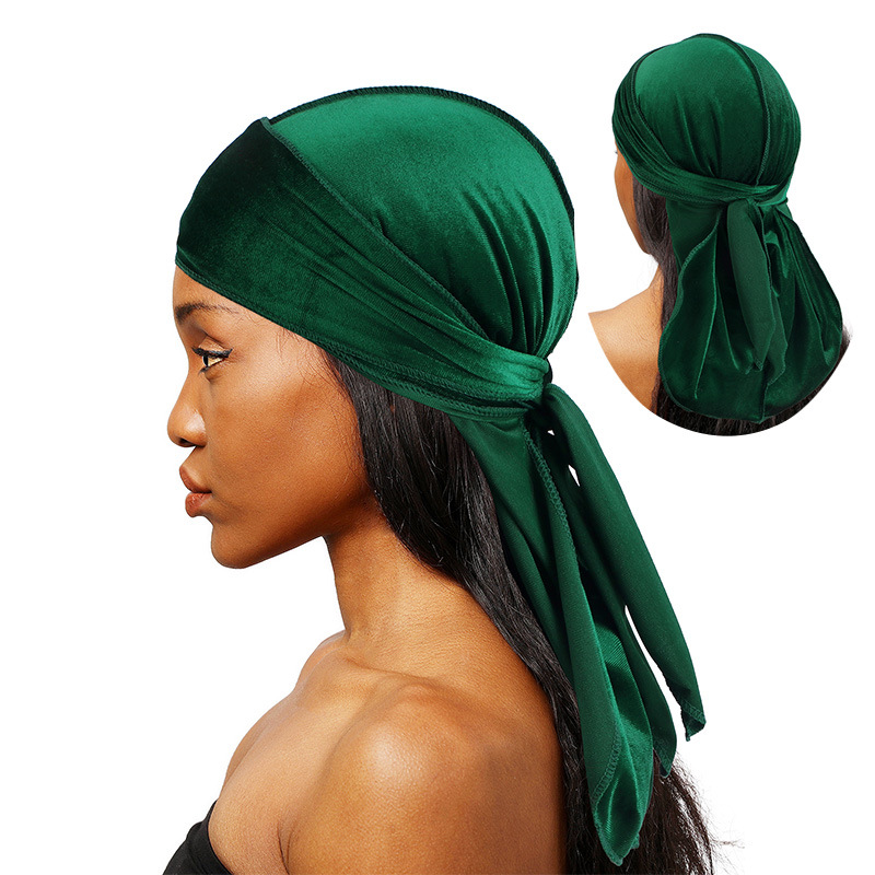Men'S Fashion With Hat - Unisex Uomo Donna Velluto Durags Bandana