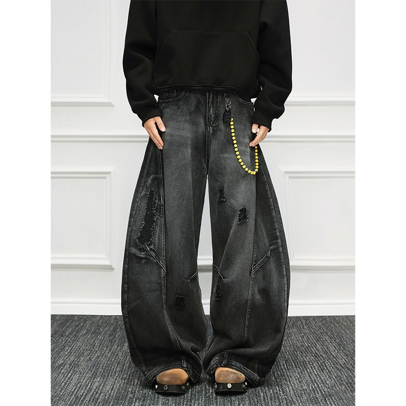 Men'S Fashion Grey Jeans - Jeans Vintage Stile Americano per Uomo,