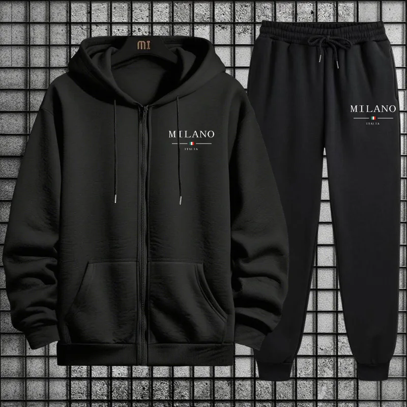 Mens Fashion Zip Up Hoodies - Tuta Sportiva da Uomo Primavera 2026