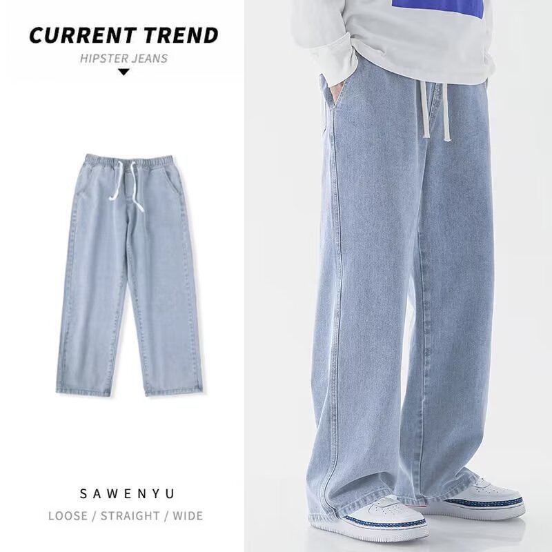 Men'S Fashion Grey Jeans - Jeans da uomo in stile streetwear