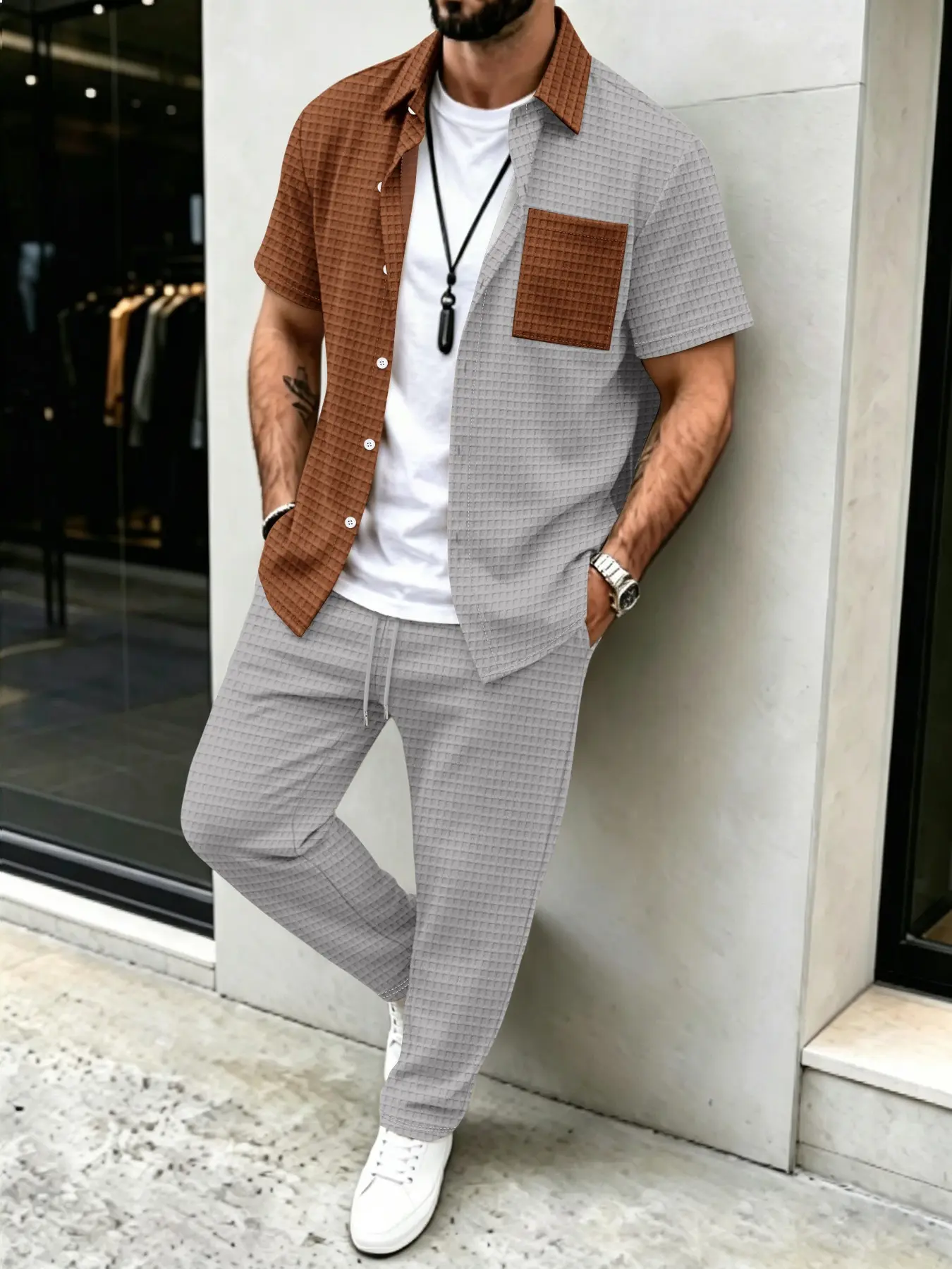 Mens Fashion Clothes - Completo Casual da Uomo con Motivo