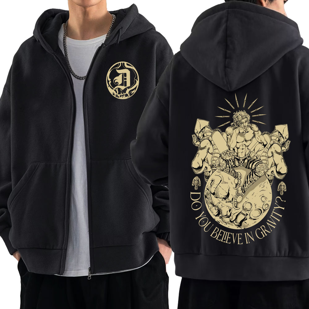 Mens Fashion Zip Up Hoodies - Anime Jojo Bizarre Adventure Felpe con