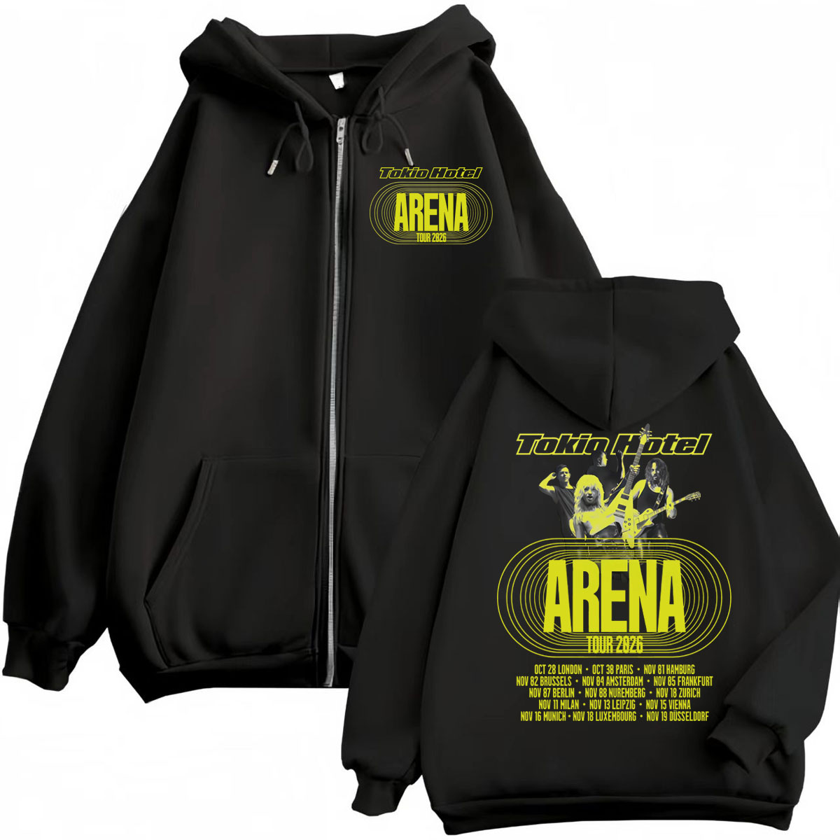 Mens Fashion Zip Up Hoodies - Felpe con cappuccio con cerniera Tokio