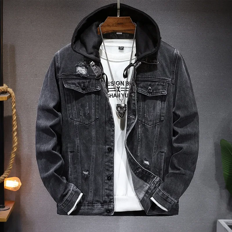 Men'S Fashion Grey Jeans - Pop Primavera Autunno Nuovi Uomini di