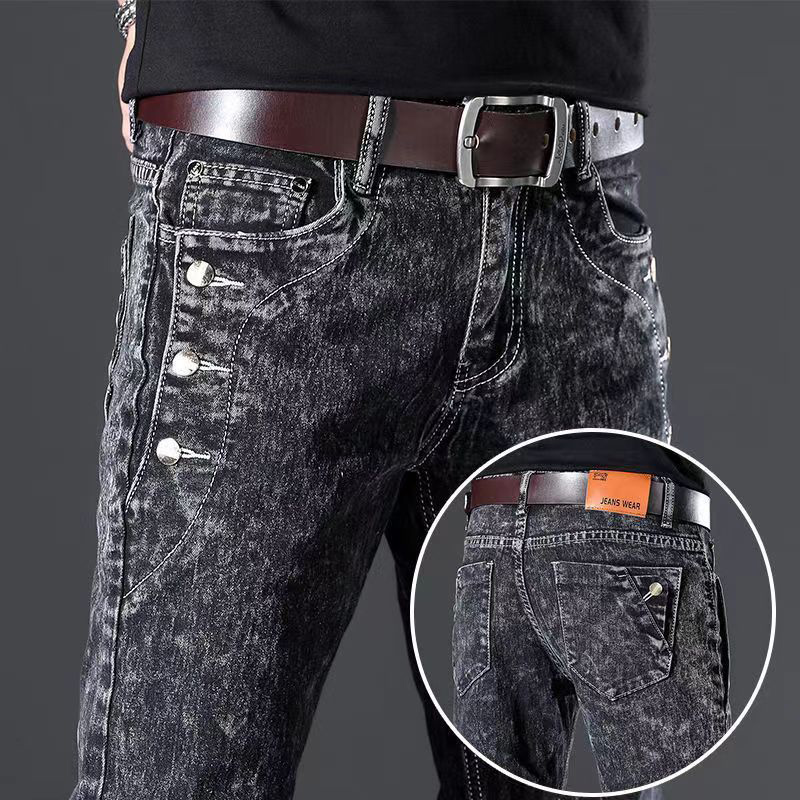 Men'S Fashion Grey Jeans - Jeans firmati da uomo classici slim