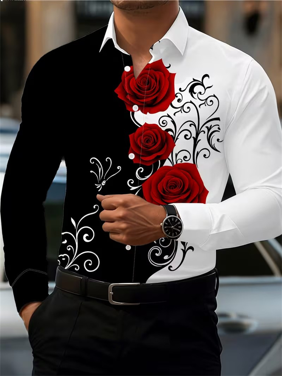 Mens Fashion Summer - Camicia a maniche lunghe da uomo