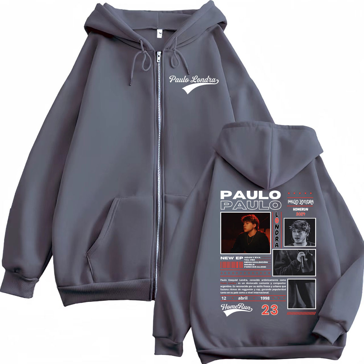 Rapper Paulo Londra Homerun Al - Mens Fashion Zip Up Hoodies recensione e prezzo